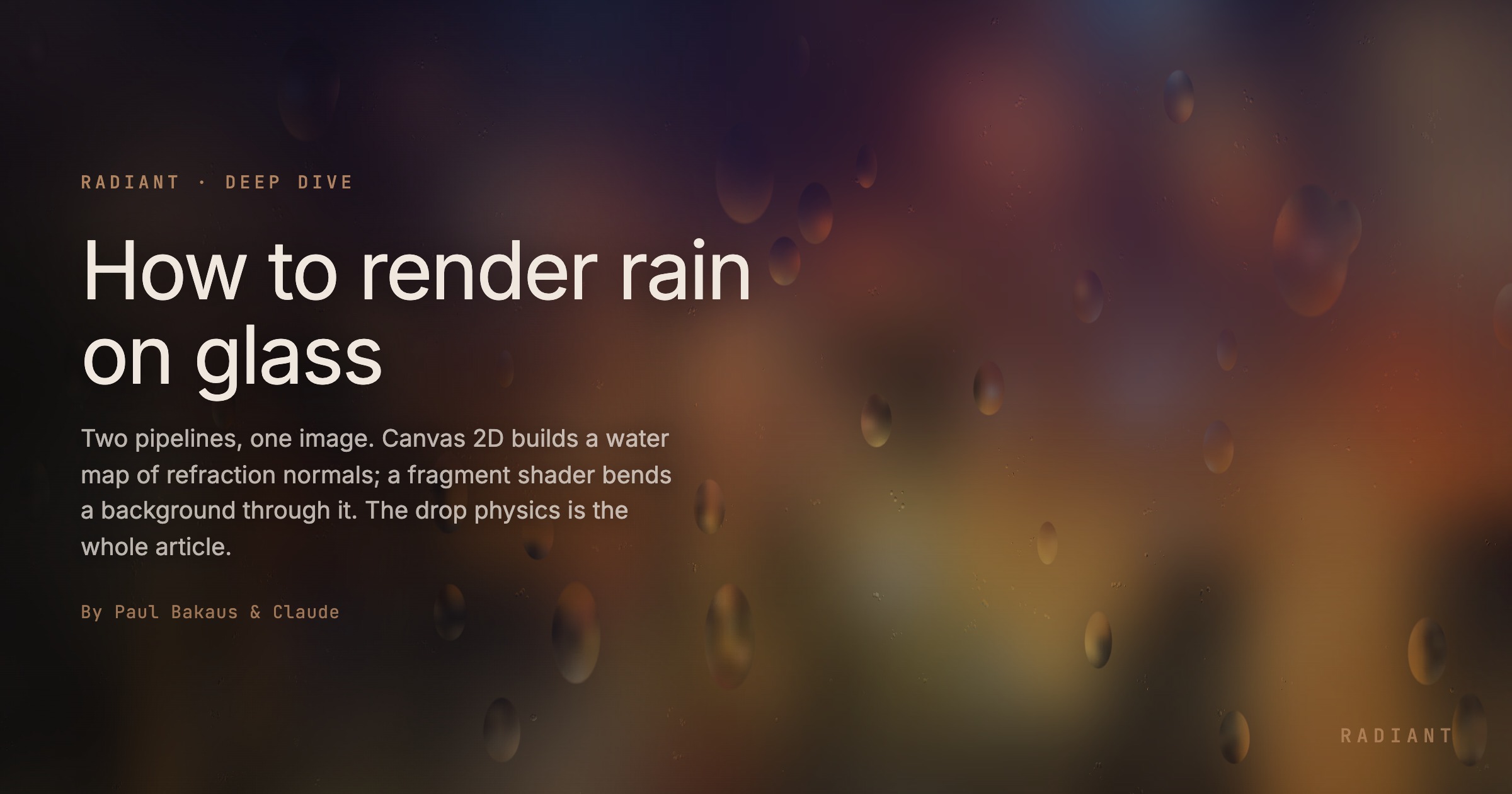 How to render rain on glass — Radiant